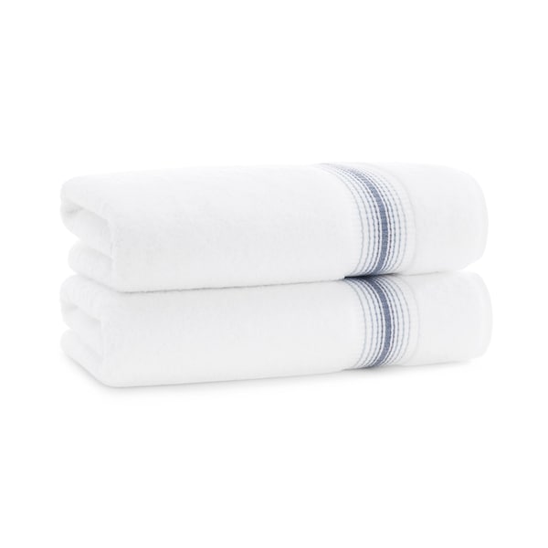 Monarch Brands Turkish Bath Towels, 30in x 60in, Striped , Crystal, 2PK PNP-BT-STT-3060-18-CYT - main